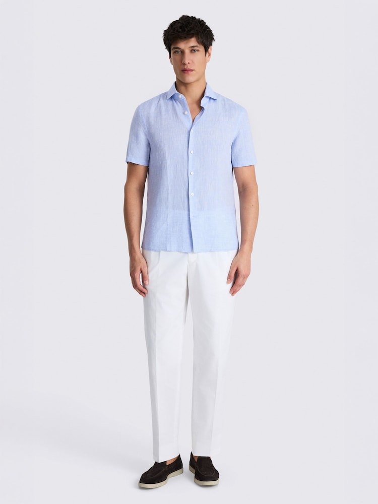 MOSS Sky Short Sleeve Linen Shirt - Image 2 of 4 MOSS Sky Short Sleeve Linen Shirt - Image 2 of 4