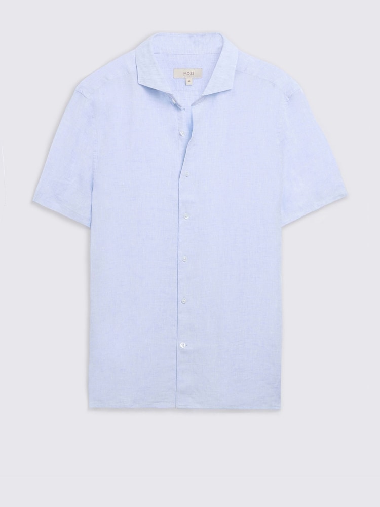 MOSS Sky Short Sleeve Linen Shirt - Image 4 of 4 MOSS Sky Short Sleeve Linen Shirt - Image 4 of 4