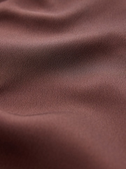 CERENE Crystal Brown Satin Slip Dress With Detachable Sheer Cape - Image 10 of 10