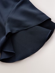 CERENE Caitlyn Navy Angel Sleeves Satin Maxi Dress - Image 7 of 10