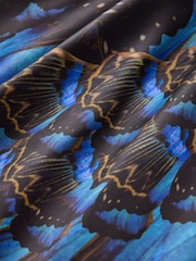 CERENE Matilda Black Butterfly Freedom Print Detachable Cape Mini Dress - Image 11 of 14