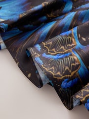 CERENE Matilda Black Butterfly Freedom Print Detachable Cape Mini Dress - Image 12 of 14