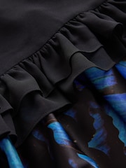 CERENE Matilda Black Butterfly Freedom Print Detachable Cape Mini Dress - Image 9 of 14