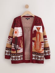 Multi Cheetah Cardigan Cover-Up - Image 1 of 3