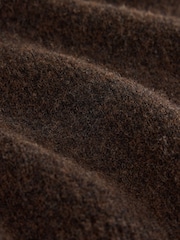 Chocolate Brown Fairisle Knitted Roll Neck Fringe Detail Mock Layer Jumper - Image 8 of 8