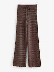 4th & Reckless Brown Wide Leg Knitted Trousers - Image 1 of 1