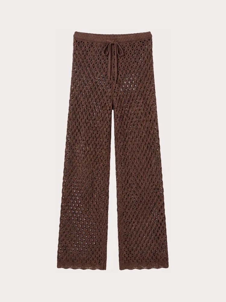 4th & Reckless Wide Leg Knitted Trousers - Obraz 6 z 6
