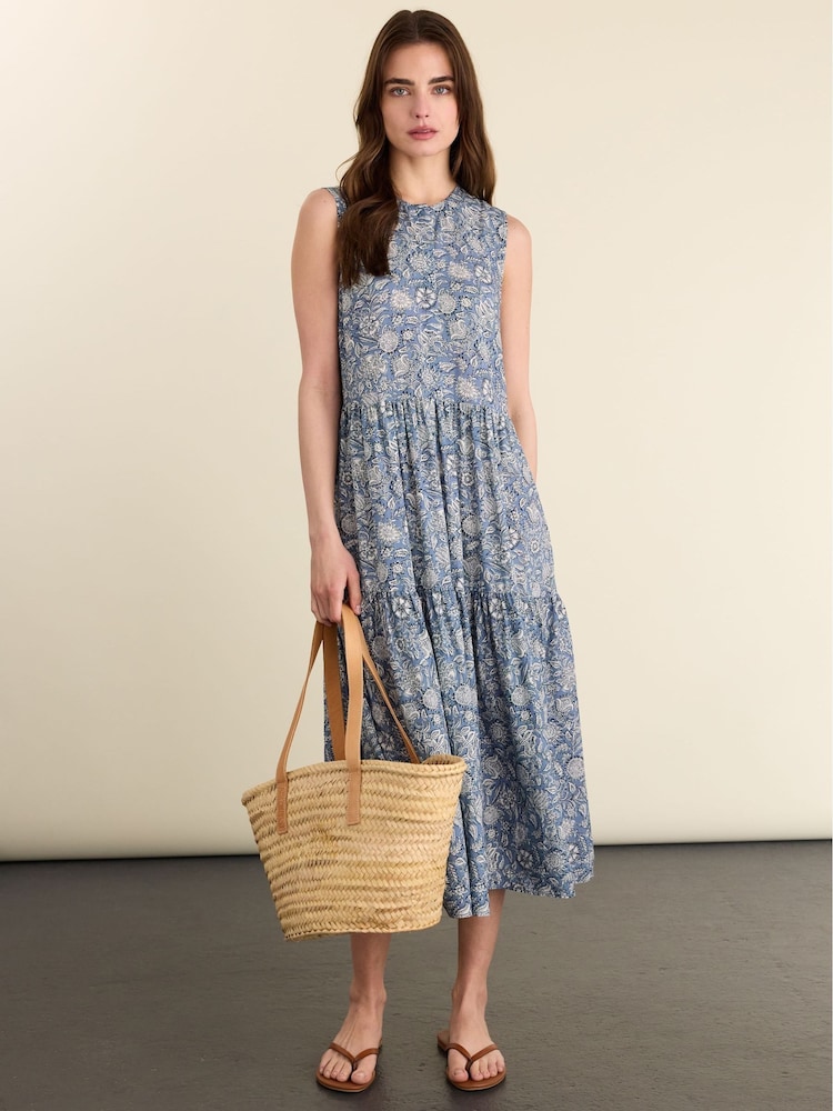 Baukjen Blue Annmarie Sleeveless Printed Dress - Image 1 of 3