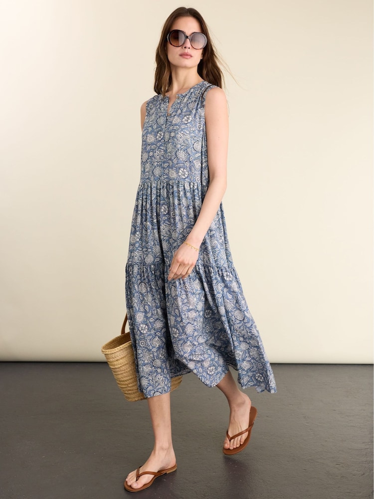 Baukjen Blue Annmarie Sleeveless Printed Dress - Image 2 of 3