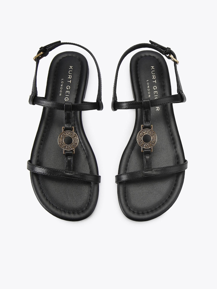 Kurt Geiger London Black Bromley Flat Sandals - Image 2 of 4