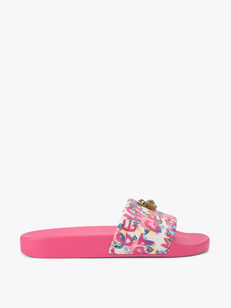 Kurt Geiger London Dark Pink Brixton Poolslide Sandals - Image 1 of 4 Kurt Geiger London Dark Pink Brixton Poolslide Sandals - Image 1 of 4