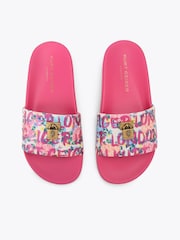 Kurt Geiger London Dark Pink Brixton Poolslide Sandals - Image 2 of 4