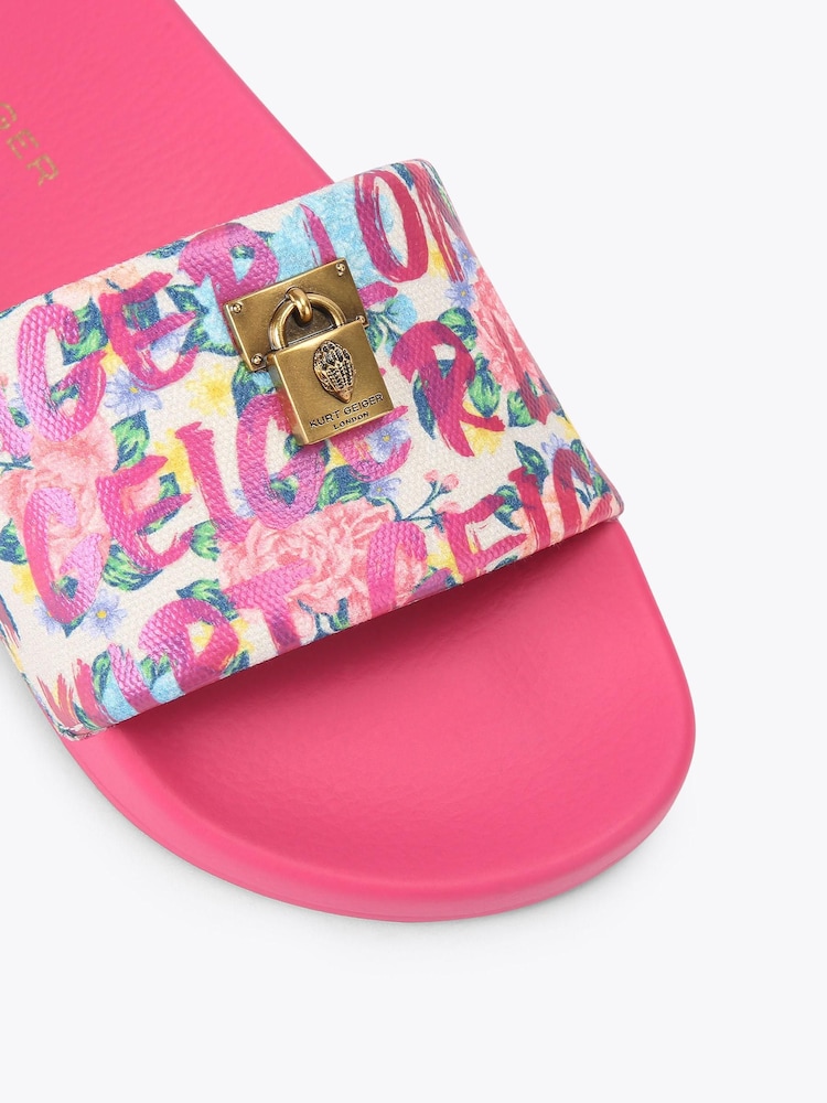 Kurt Geiger London Dark Pink Brixton Poolslide Sandals - Image 4 of 4 Kurt Geiger London Dark Pink Brixton Poolslide Sandals - Image 4 of 4