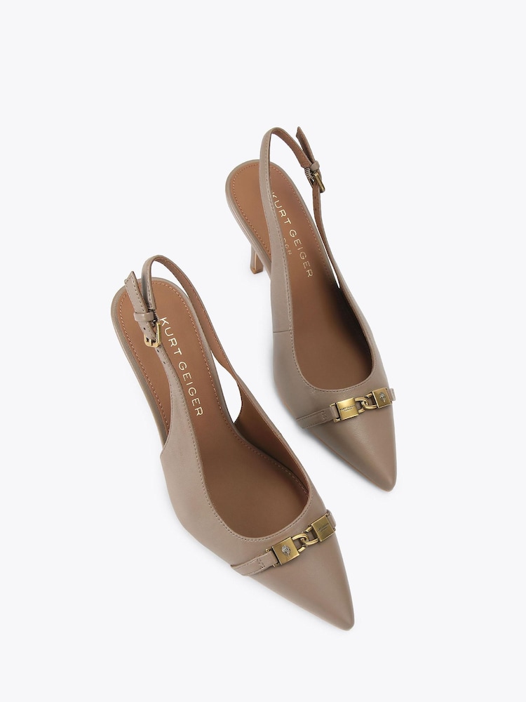Kurt Geiger London Nude Kingsley Slingback Heel Sandals - Image 2 of 4 Kurt Geiger London Nude Kingsley Slingback Heel Sandals - Image 2 of 4