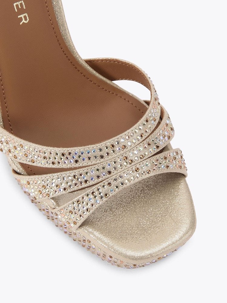 Kurt Geiger London Gold Tone Brixton Flat Sandals - Image 4 of 4 Kurt Geiger London Gold Tone Brixton Flat Sandals - Image 4 of 4