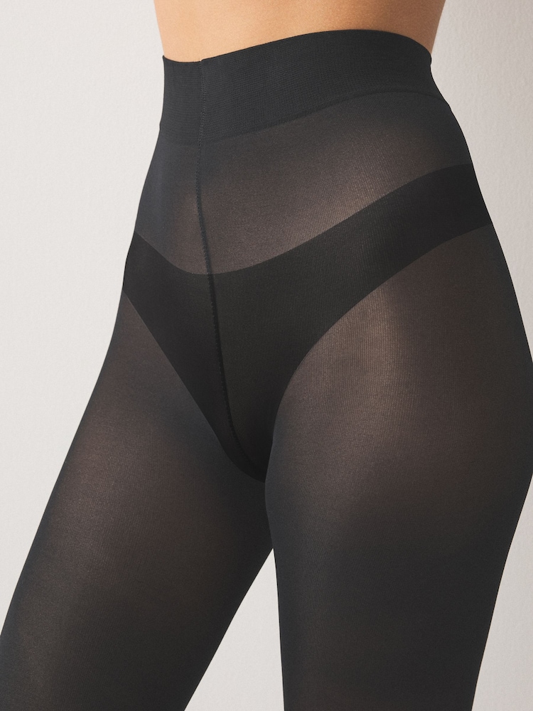 Black/Black/Navy Blue/Grey 40 Denier Opaque Tights 4 Pack - Image 3 of 3 Black/Black/Navy Blue/Grey 40 Denier Opaque Tights 4 Pack - Image 3 of 3