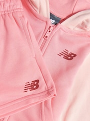 New Balance Pink Athletics FT Arch Zip Through & Shorts Set - Image 3 of 4