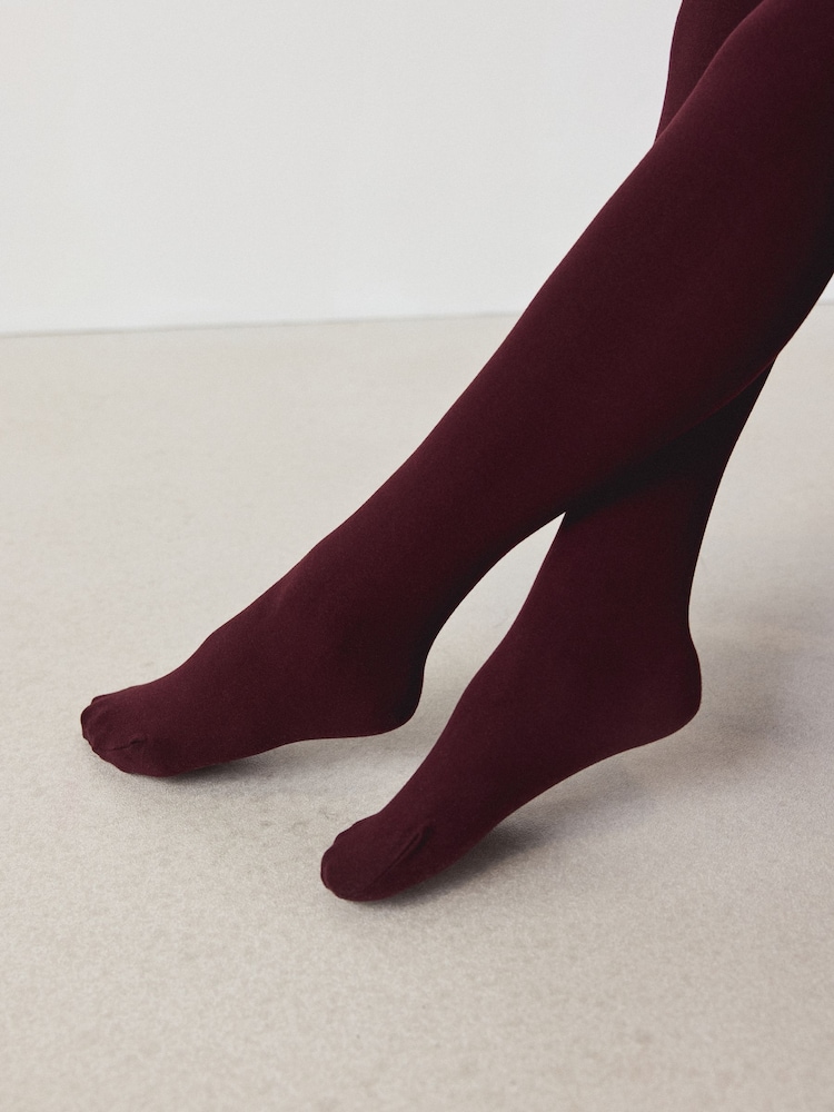 Burgundy Red Thermal 100D Tights - Image 3 of 3 Burgundy Red Thermal 100D Tights - Image 3 of 3
