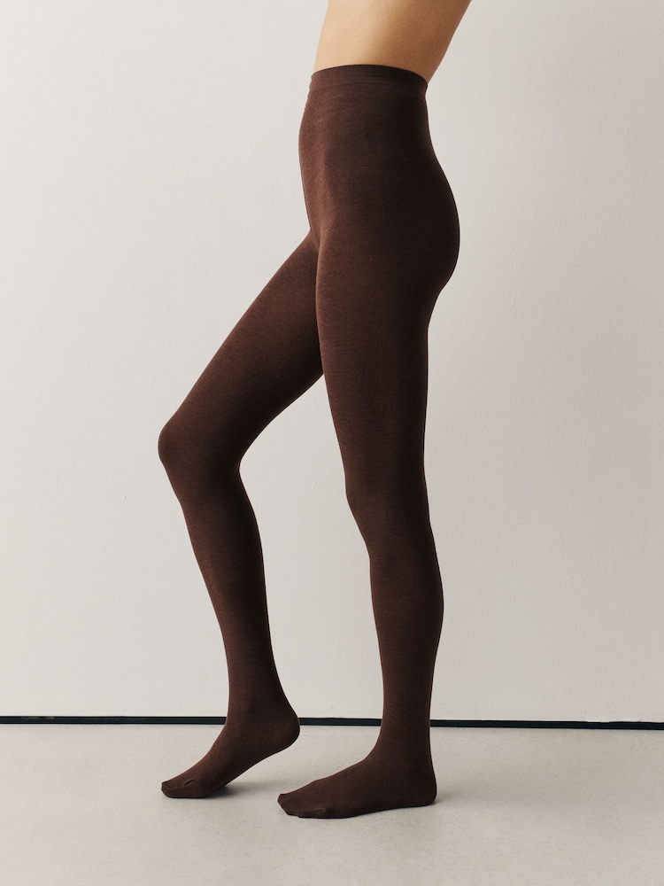 Chocolate Brown Thermal 100D Tights - Image 1 of 2 Chocolate Brown Thermal 100D Tights - Image 1 of 2