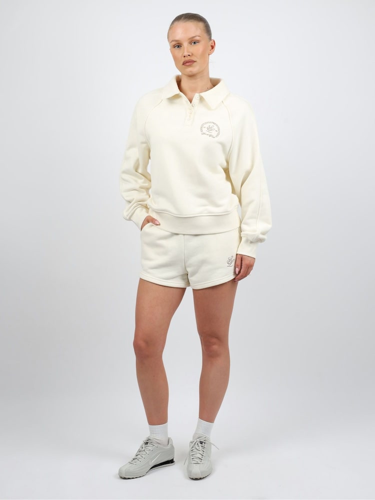 Simmi London Cream Studios Embroidered Logo Polo Sweatshirt - Image 2 of 6