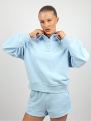 Simmi London Blue Studios Embroidered Logo Polo Sweatshirt - Image 5 of 5