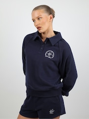 Simmi London Blue Studios Embroidered Logo Polo Sweatshirt - Image 5 of 6
