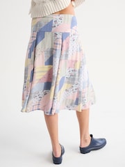 Abercrombie & Fitch Grey High Rise Patchwork Midi Skirt - Image 3 of 7