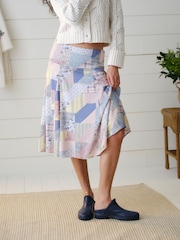 Abercrombie & Fitch Grey High Rise Patchwork Midi Skirt - Image 5 of 7