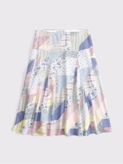 Abercrombie & Fitch Grey High Rise Patchwork Midi Skirt - Image 7 of 7