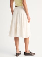 Abercrombie & Fitch Cream High Rise Midi Skirt - Image 5 of 8