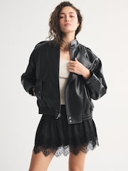 Abercrombie & Fitch Black Moto Boho Mini Skort - Image 1 of 9