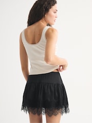 Abercrombie & Fitch Black Moto Boho Mini Skort - Image 3 of 9