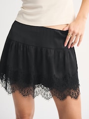 Abercrombie & Fitch Black Moto Boho Mini Skort - Image 5 of 9