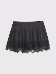 Abercrombie & Fitch Black Moto Boho Mini Skort - Image 7 of 9