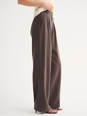 Abercrombie & Fitch Brown Sloane Relaxed Textured Trousers - Image 3 of 7