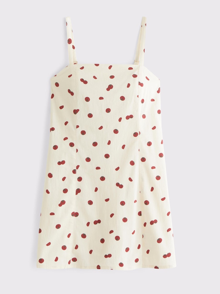 Abercrombie & Fitch Grey Fruit Pattern Mini Dress with Skort - Image 6 of 6