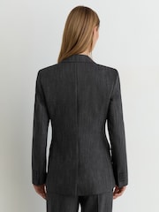 Temno siva - Blazer iz mešanice volne z enorednim zapenjanjem Reiss Derby - Slika 7 iz 9