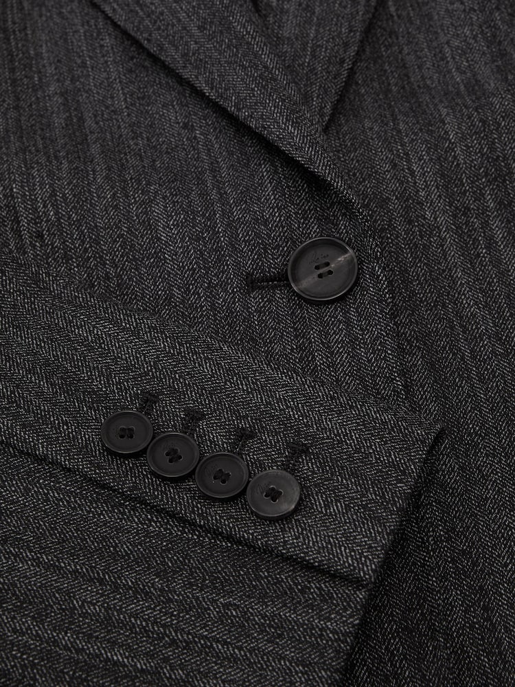 Temno siva - Blazer iz mešanice volne z enorednim zapenjanjem Reiss Derby - Slika 9 iz 9
