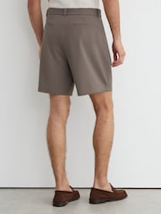 Reiss Taupe Brown Hadi Belted Pleated Shorts - Image 5 of 6
