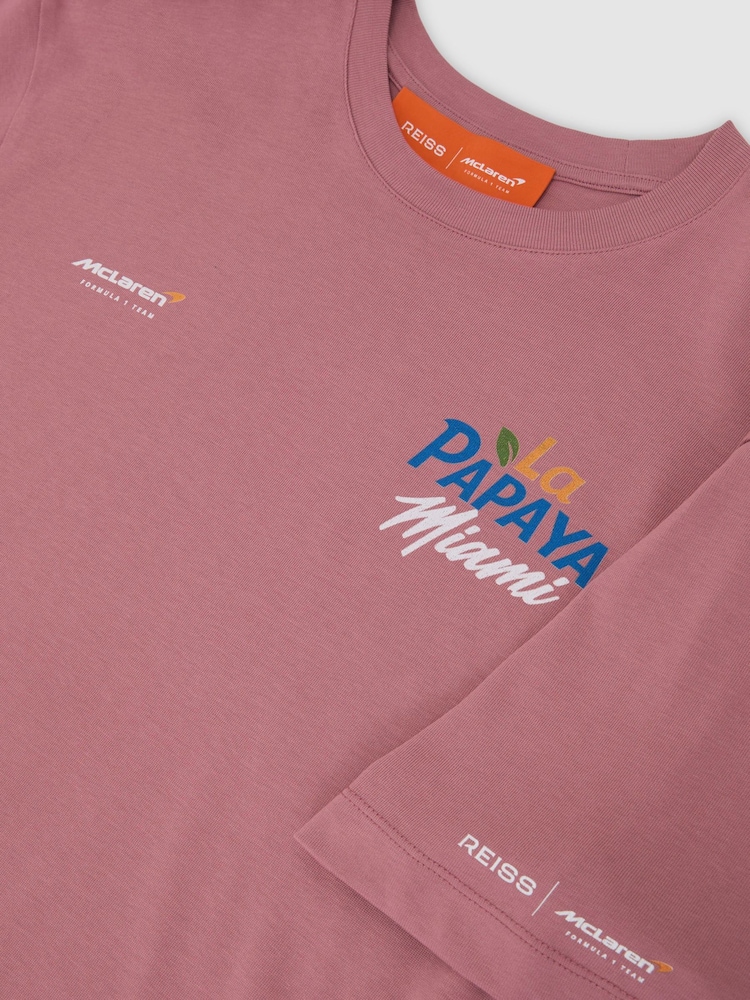 McLaren Racing Miami Papaya-Print T-Shirt Unisex-Fit - Изображение 7 7