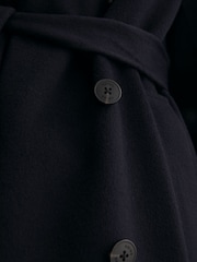 Reiss Navy Marina Petite Wool-Blend Blindseam Double-Breasted Coat - Image 6 of 9