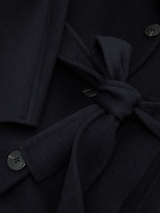 Reiss Navy Marina Petite Wool-Blend Blindseam Double-Breasted Coat - Image 8 of 9