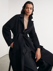 Reiss Navy Marina Wool-Blend Blindseam Double-Breasted Coat - Image 1 of 8