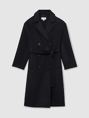 Reiss Navy Marina Wool-Blend Blindseam Double-Breasted Coat - Image 2 of 8