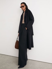 Reiss Navy Marina Wool-Blend Blindseam Double-Breasted Coat - Image 3 of 8