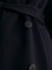 Reiss Navy Marina Wool-Blend Blindseam Double-Breasted Coat - Image 6 of 8