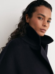 Reiss Navy Marina Wool-Blend Blindseam Double-Breasted Coat - Image 7 of 8