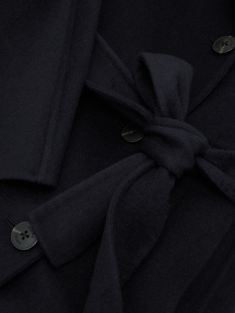 Reiss Navy Marina Wool-Blend Blindseam Double-Breasted Coat - Image 8 of 8 Reiss Navy Marina Wool-Blend Blindseam Double-Breasted Coat - Image 8 of 8