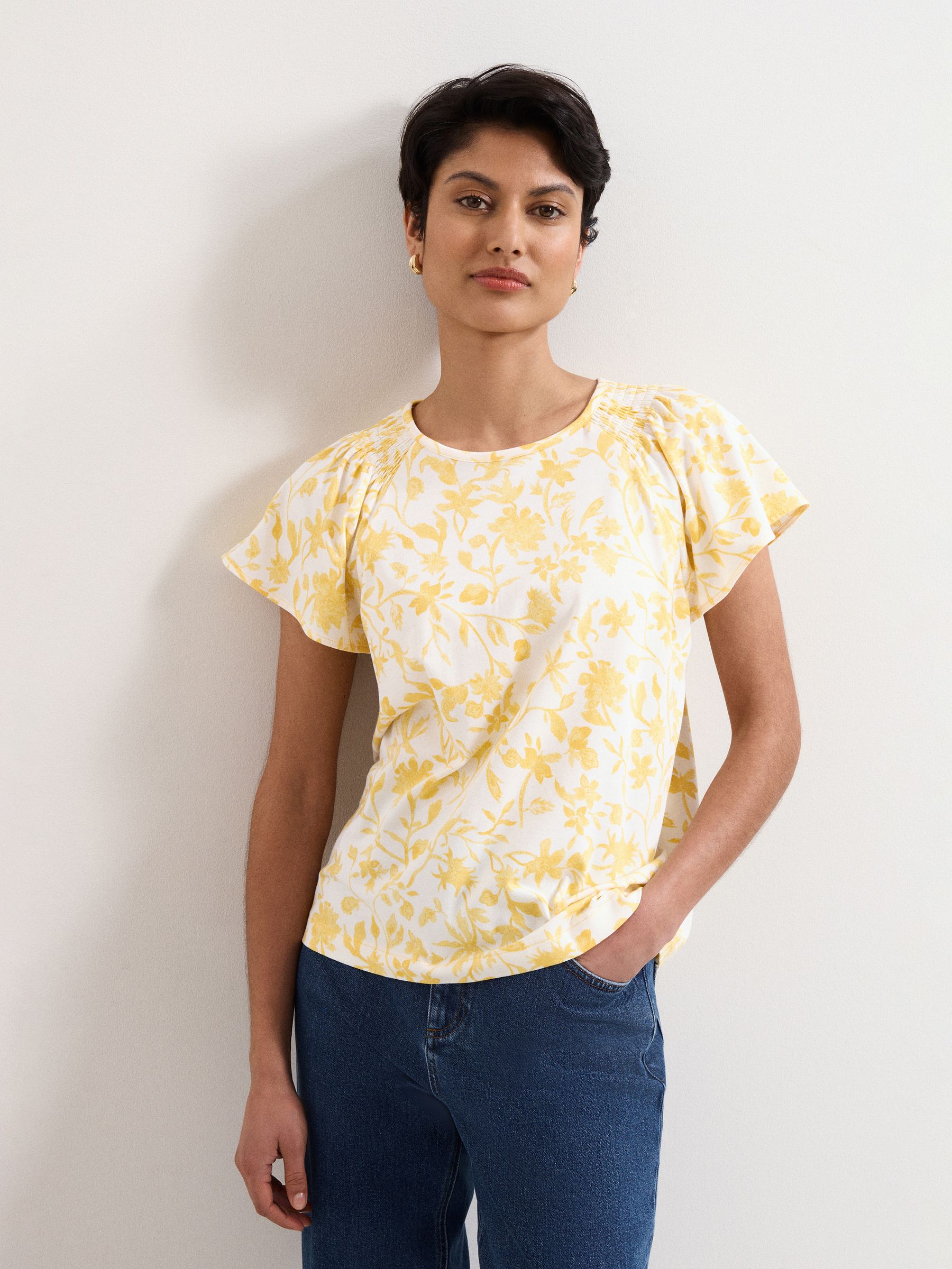 Phase Eight Women's Yellow Adeline Print Top