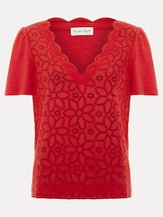 Phase Eight Red Freya Scallop T-Shirt - Image 7 of 7
